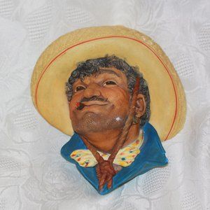 Vintage Bossons Chalkware Wall Hanging Art "Pancho" Made In England ~1960~